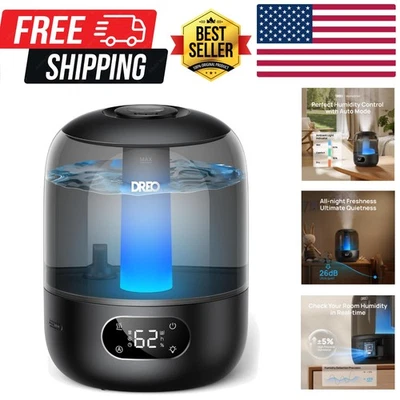 Humidifiers for Bedroom, 3L Top Fill 30H & 26dB Quiet Runtime for Large Room,... - Image 1 of 4