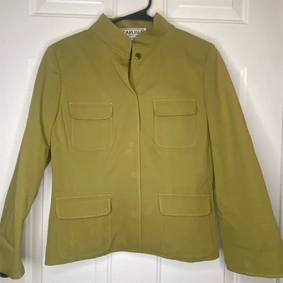 Chaqueta para mujer Carlisle estilo militar verde talla 6 abotonada  Foto 1 de 4