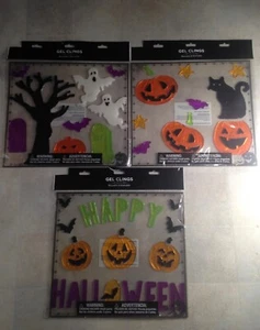 Feliz gel de Halloween se adhiere a los murciélagos de Jack-o-lantern, fantasmas del cementerio del gato negro, etc. - Imagen 1 de 5
