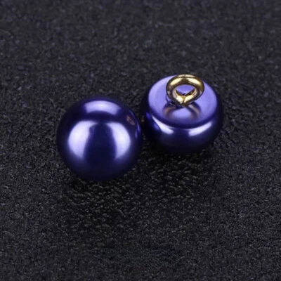 10X DIY 10mm Half Ball Dome Pearl Buttons with Metal Shank Sewing Clothes Craft - Image 1 of 4