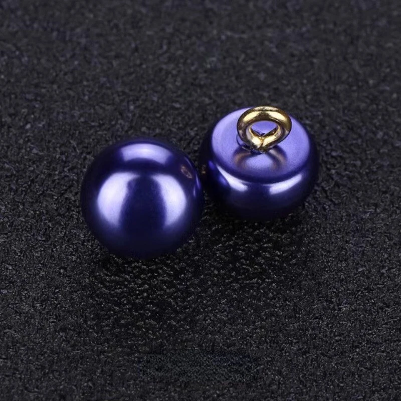 10X DIY 10mm Half Ball Dome Pearl Buttons with Metal Shank Sewing Clothes Craft - Image 1 of 4