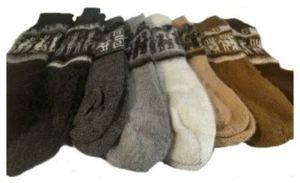 Fair Trade Peruvian Soft Alpaca Wool Warm Winter Thick Socks Size 4-7 Hippy 184 - Picture 1 of 19