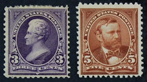 US #'s 268 + 270 *MINT OG H { 3c JACKSON & 5c GRANT } SET OF 2 DL-WMRK FROM 1895 - Picture 1 of 2