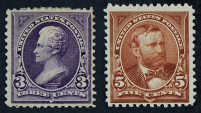 US #'s 268 + 270 *MINT OG H { 3c JACKSON & 5c GRANT } SET OF 2 DL-WMRK FROM 1895 - Image 1 of 2