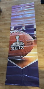 Super Bowl XLIX 49 Banner Arizona New England Patriots Seattle Seahawks Used - Picture 1 of 6