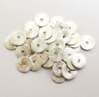 50 Pcs 10mm Brushed  Flat Disc Sterling Silver Plated Jewelry Making Bead AS-840