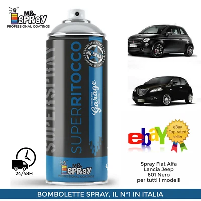 MRSPRAY Spray Fiat Alfa Lancia Jeep 601 Nero 1K 400ml !! LUCIDO DIRETTO !!