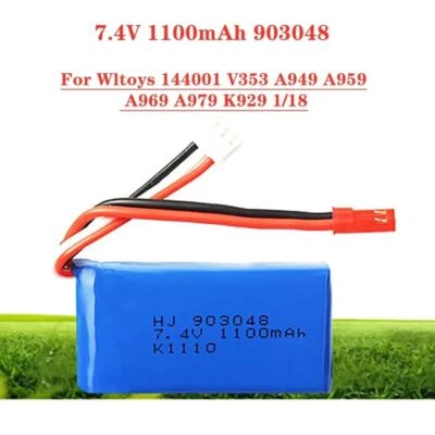 7.4V 1100mAh 25C LiPo Battery for WLtoys A949 A959 A969 A979 V912 V913 V353 Car - Image 1 of 4