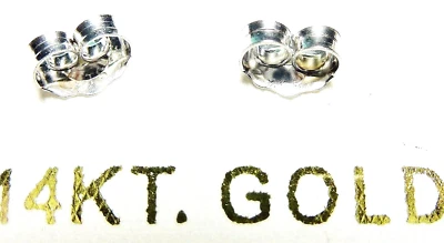 PENDIENTE TRASERO ORO BLANCO PURO 14KT 5MM TAMAÑO COMPLETO PAR - GARANTIZADO - ENVÍO GRATUITO Foto 1 de 3