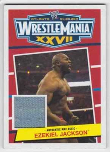 2012 TOPPS WWE WRESTLEMANIA EZEKIEL JACKSON AUTHENTIC MAT RELIC  - Picture 1 of 2