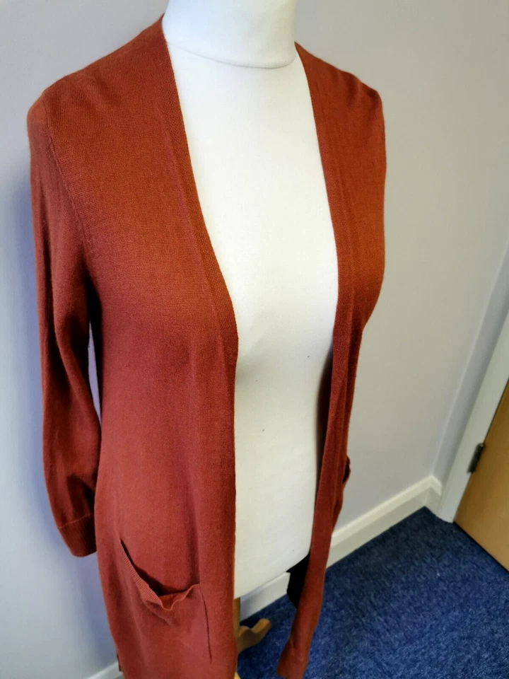 Tahari burnt orange/Rust Merino Blend Women's Cardigan Size 14 - Image 1 of 4