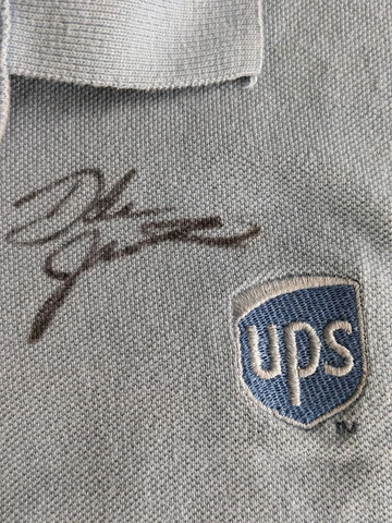 Signed Dale Jarrett NASCAR Michael Waltrip Racing UPS Polo Shirt Large Cover
