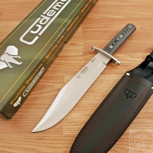 Cudeman Fixed Knife 10" Vanadium Molybdenum Steel Bowie Blade Micarta Handle - Picture 1 of 13