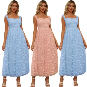 Summer Evening Party Dress Women Tassel Off Shoulder Maxi Formal Prom Dresses - Picture 1 of 24