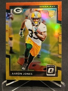 2017 Panini AARON JONES Donruss Optic Red Yellow Prizm Rookie RC #135