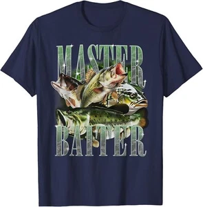 Master Baiter Bass Fishing Fisher Papa Dad Happy Fathers Day T-Shirt Hoodie - Picture 1 of 16
