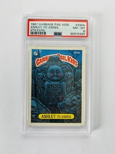 1987 GARBAGE PAIL KIDS STICKERS #334A ASHLEY TO ASHES SERIES 8 PSA 8 - Picture 1 of 4