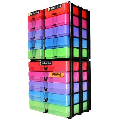 WestonBoxes Drawer Storage Units, 3 Stackable Units A4, A5 & DL Crafting Storage - Image 1 of 2