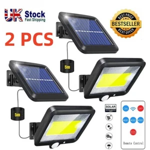 2Pack Solar Power LED PIR Motion Sensor Wall Light Security Garden Flood Lamp UK - Picture 1 of 11