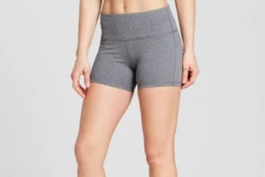 Women's Everyday Mid-Rise Boyshorts 4" - C9 Champion -Black Heather-NWT - Picture 1 of 2
