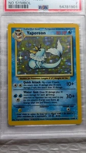 Vaporeon 12/64 Holo Jungle Error Misprint No Symbol Rare Pokemon Card PSA 7 - Picture 1 of 3