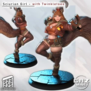 75 mm Pinup Miniatur Sciurian Girl mit Twinkletoes von Gaz Minis - Bild 1 von 7