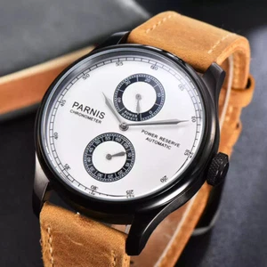 PARNIS Gents 43mm Automatic Watch for Men Classic Power Reserve PVD Wristwatches - Picture 1 of 8