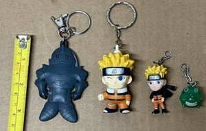 Vintage FULLMETAL ALCHEMIST Alphonse, & Naruto, Frog Keychain Mixed Lot Of 4 - Picture 1 of 6