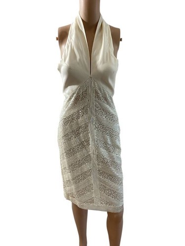 ABITO VALENTINO AVORIO VINTAGE PAILLETTES TAGLIA SMALL