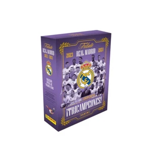 2023-24 Panini Real Madryt potrójna korona pudełko hołdowe fabrycznie zapieczętowane GORĄCE - Zdjęcie 1 z 3