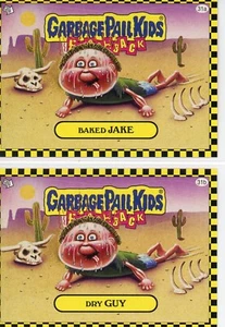 Müll Eimer Kinder Flashback 1 BAKED JAKE & DRY GUY 31A/B Base Set Aufkleber - Bild 1 von 1