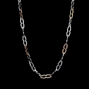 Eslabones de cadena de platino y oro rosa para hombre 20 pulgadas 17 gramos - Imagen 1 de 5