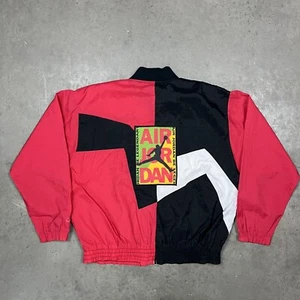 Vintage 90s Air Jordan Hare 7 Full Zip Windbreaker Jacket Red Youth L - Picture 1 of 10