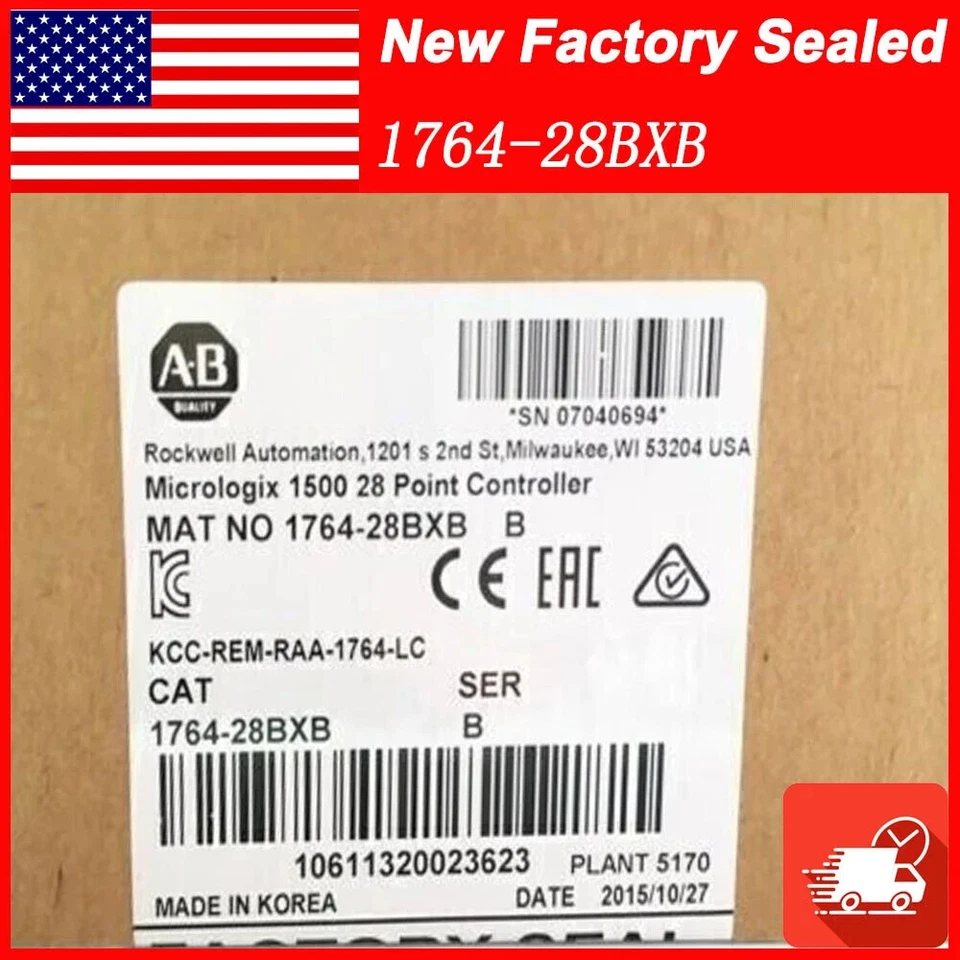 NEW Allen-Bradley 1764-28BXB AB MicroLogix1500 28 Point Controller 1764 28BXB - Image 1 of 1