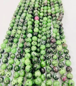 Natural Ruby Zoisite 5 Strand Round Wholesale 15" Beads Gemstone 6mm 8mm 10mm - Picture 1 of 5