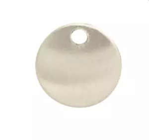 PEQUEÑO 8mm Sólido 950 Platino Redondo Dije Colgante Estampado Ojal 24ga EE. UU. - Imagen 1 de 2