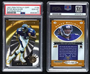 1997 Pinnacle Totally Certified Platinum Gold /30 Peter Boulware #148 Rookie RC