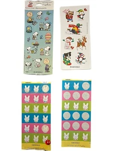 Hallmark Vintage Teacher Sticker Lot Christmas Easter Peanuts Stickeroni Glitter - Picture 1 of 10
