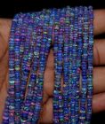 16"Natural Ethiopian Wello Fire Purple Opal Loose Gemstones Beads Strands V-08
