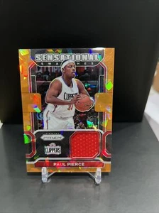 Paul Pierce Prizm 21-22 #SW-PPC Sensational Swatches Orange Ice Game Used Jersey - Picture 1 of 2