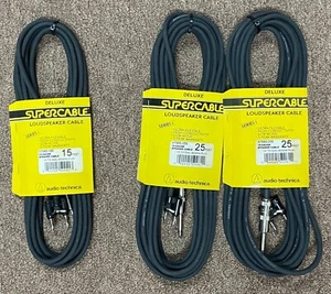1/4" to banana plug 16 gauge speaker cable - Audio Technica • 2 x 25' / 1 x 15' - Picture 1 of 2