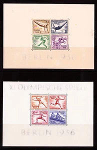 GERMANY 1936 OLYMPICS SOUVENIR SHEETS SCOTT #B91-B92 MNH - Picture 1 of 2