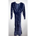 Vintage 80s Wild Rose Crushed Velour Goth Vamp Wiggle Gypsy Witchy Midi Dress
