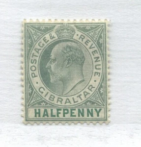 Gibraltar KEVII 1904 1/2d dull green & bright green mint o.g. - Bild 1 von 1