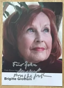BRIGITTE GROTHUM, 100% AUTHENTIC AUTOGRAPHED PHOTO ! THE LEGENDARY ACTRESS ! - Picture 1 of 1