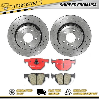 Kit de pastillas de freno rotores de freno traseros OE Brembo Prime para BMW 525i BMW 2004-2007 Foto 1 de 4