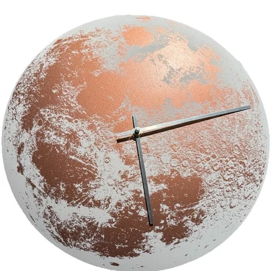 "Reloj A Little Lark Moon serigrafiado a mano firmado 2016 • Cobre metálico • 14""" Foto 1 de 4