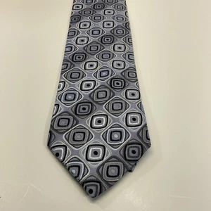 ROBERTO VILLINI Couture Mens X-long Tie 100% Silk Blue Silver Gray 3.75x63 - Picture 1 of 5