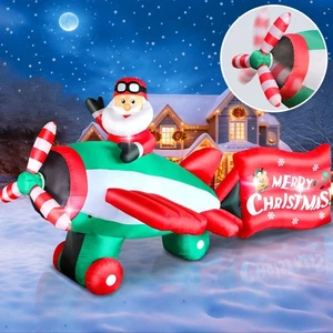10.5 FT Christmas Inflatables Santa Claus on Animated Helicopter, Giant Light... - Picture 1 of 6