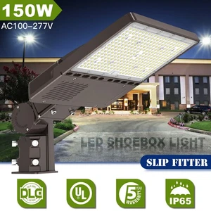 150W LED Parking Lot Light with Photocell Commercial 22,500LM Shoebox Pole Light - Picture 1 of 12